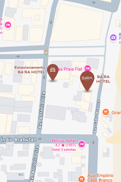 Contato - BA'RA Hotel João Pessoa - COMO CHEGAR?